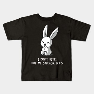 I don't Bite! Cute funny Rabbit Bunny Sarcasm Quote Animal Lover Artworka Kids T-Shirt